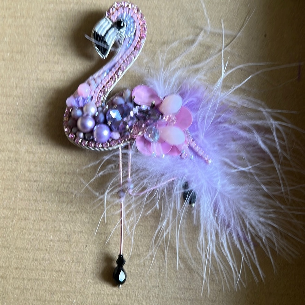 Flamingo brooch